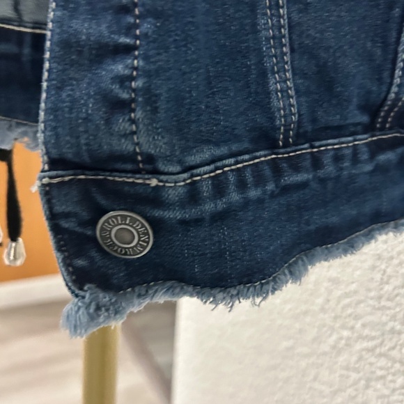 Rock & Roll Cow Girl, Lace Up Back Denim Jacket, sz L - NWOT - Picture 7 of 14